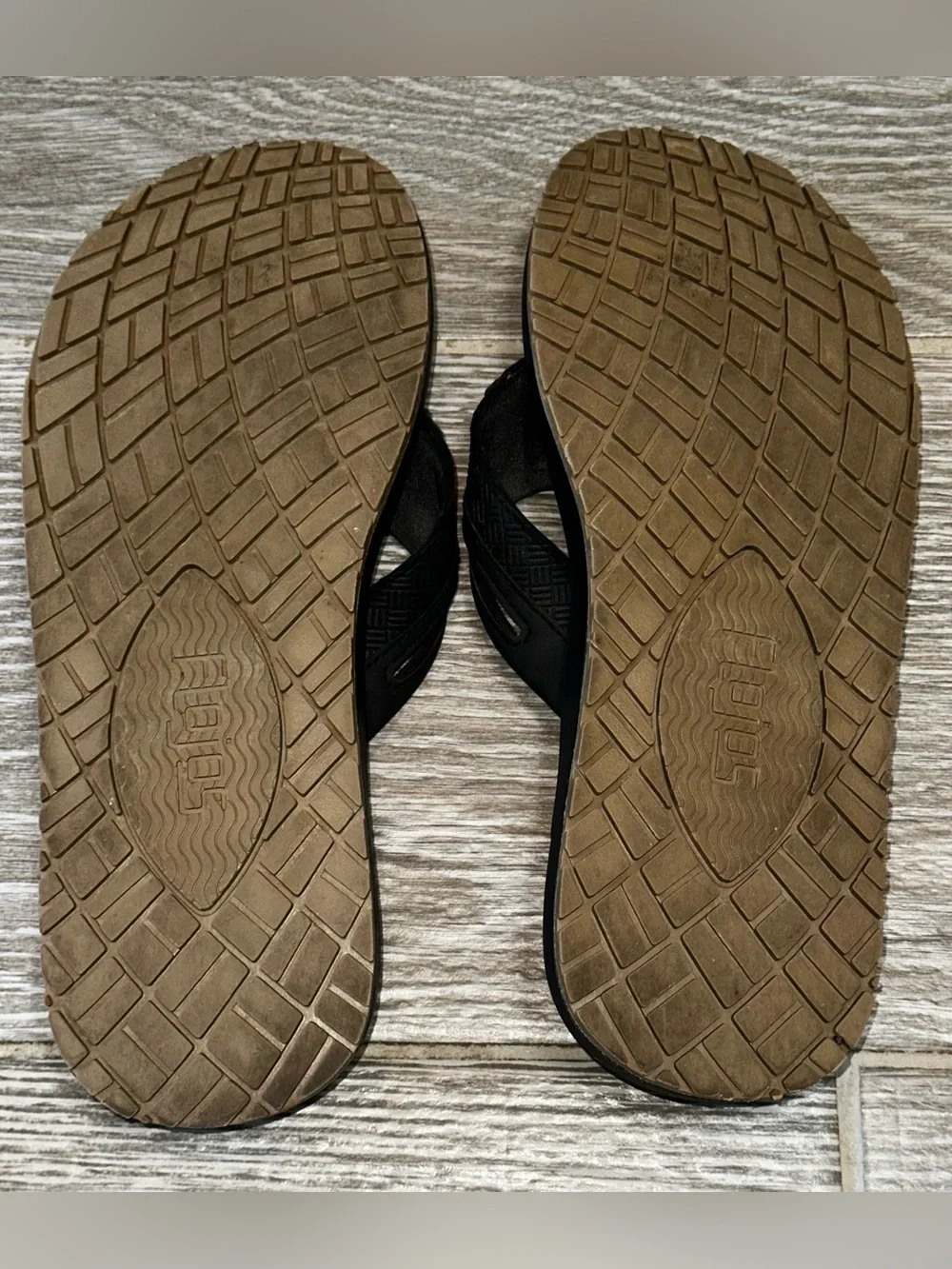 Flojos Ryan Men's Sandal Black Comfort Memory Foam Flip Flops Size 8 Beach Shoe